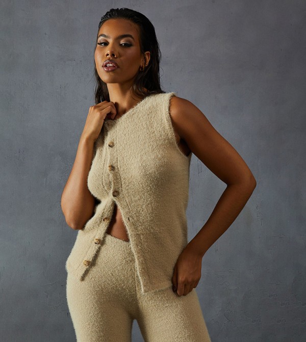 MissPap MissPap - Brown Sleeveless Tops