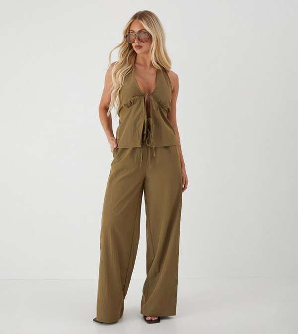 MissPap  Clothing Sets - Khaki Co-Ord Set