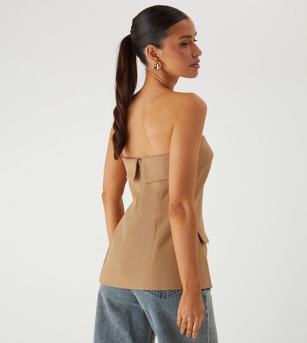MissPap MissPap - Beige Sleeveless Tops