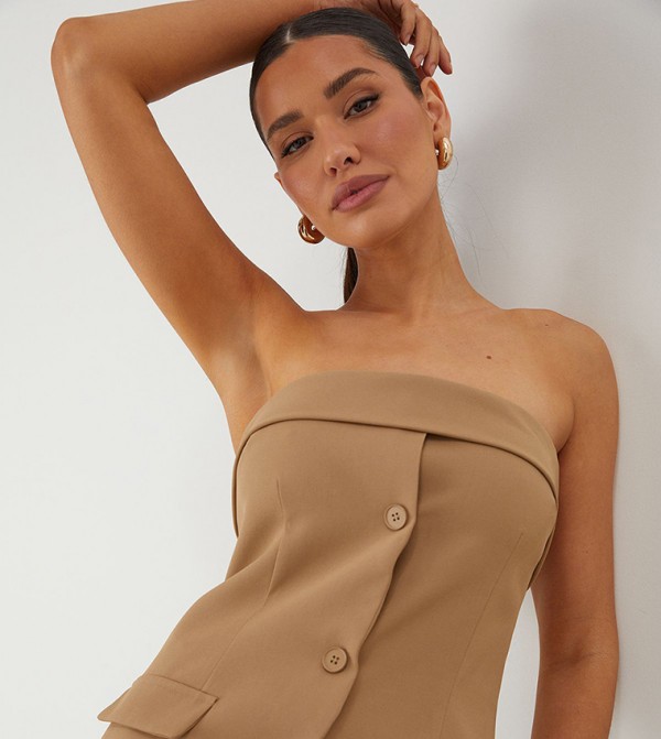 MissPap MissPap - Beige Sleeveless Tops