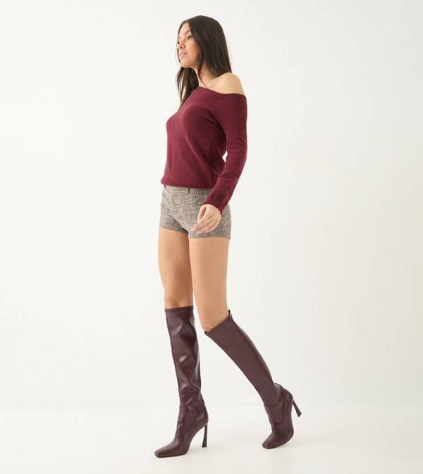 MissPap MissPap - Burgundy Knee length Boots