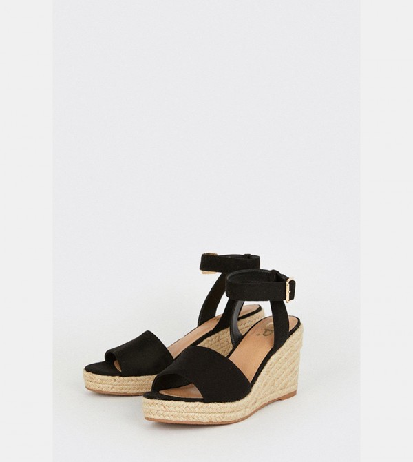 Dorothy Perkins  - Black Wedge Sandals