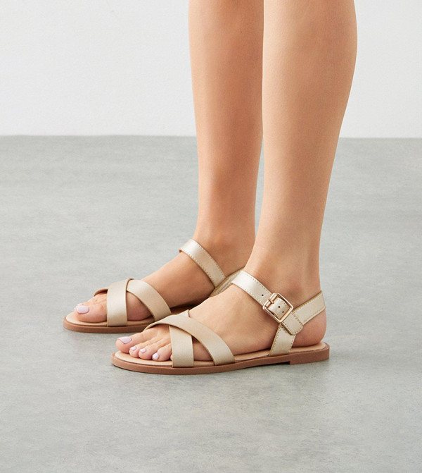 Dorothy Perkins  - Gold Flat Sandals