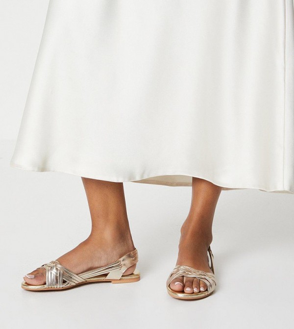 Dorothy Perkins  - Gold Flat Sandals