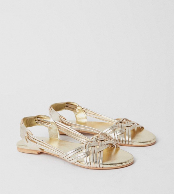 Dorothy Perkins  - Gold Flat Sandals