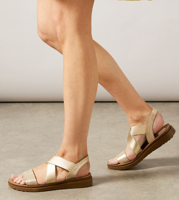 Good For the Sole - Gold Flat Sandals