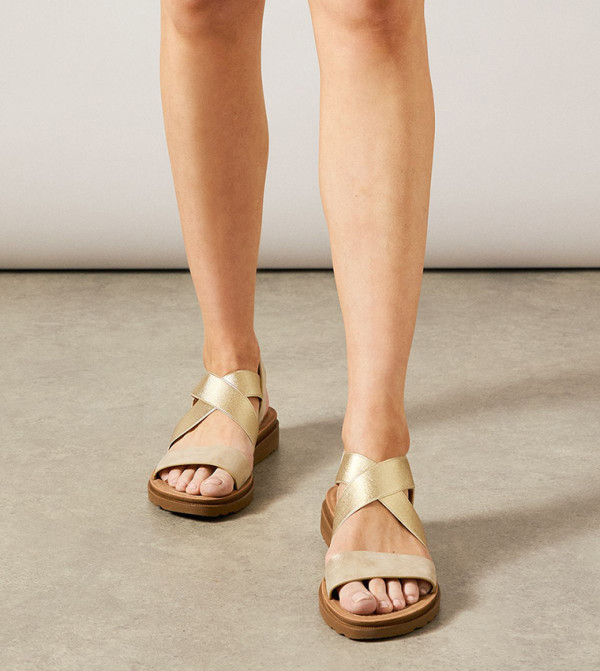 Good For the Sole - Gold Flat Sandals