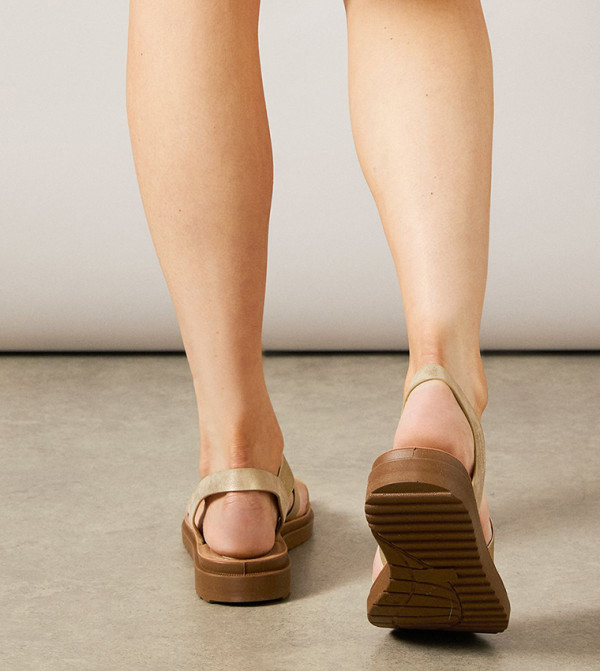 Good For the Sole - Gold Flat Sandals