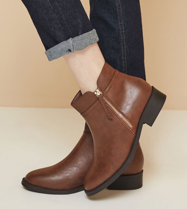 Good For the Sole  - Brown Ankle length Boots