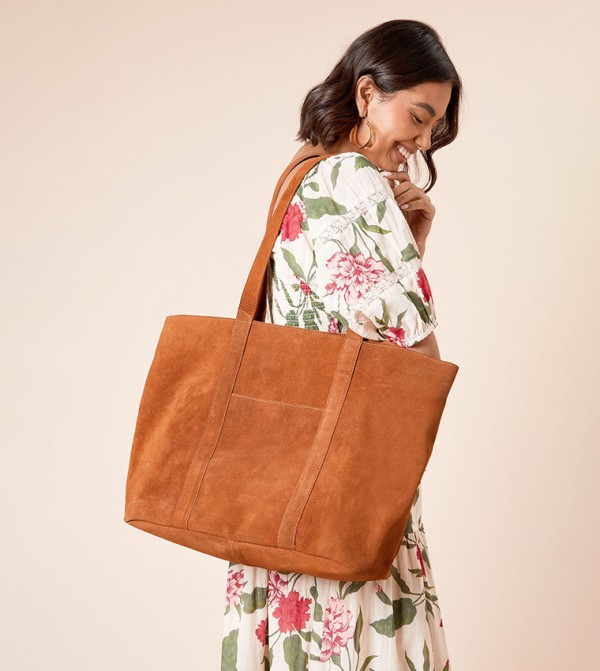 Warehouse Warehouse - Dark Tan Tote Bags