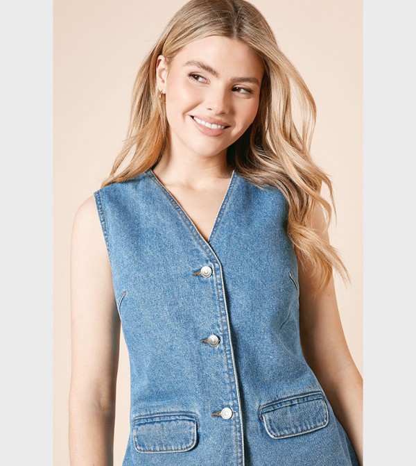 Dorothy Perkins  Jackets & Coats - Blue Waistcoats