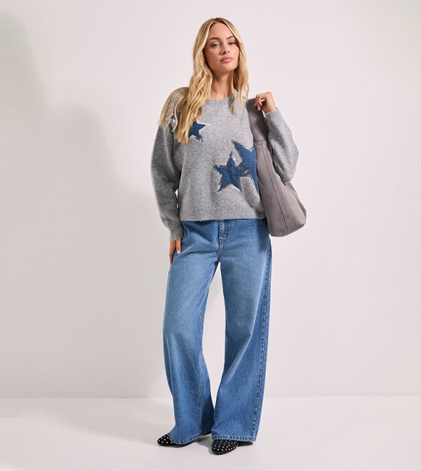 دوروثي بيركينز دورثي بيكينز - رمادي Round Neck Sweaters