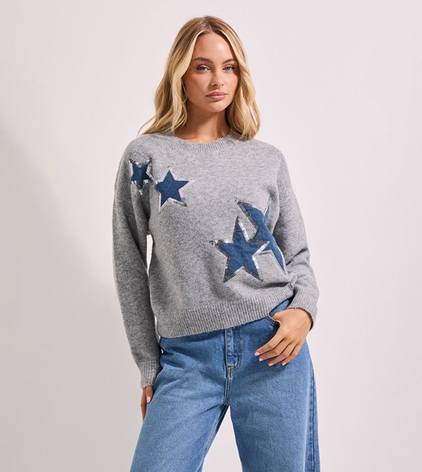 دوروثي بيركينز دورثي بيكينز - رمادي Round Neck Sweaters