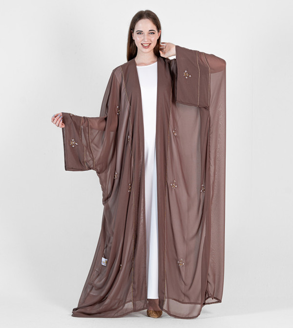 Rosette Abaya  - Brown Abaya