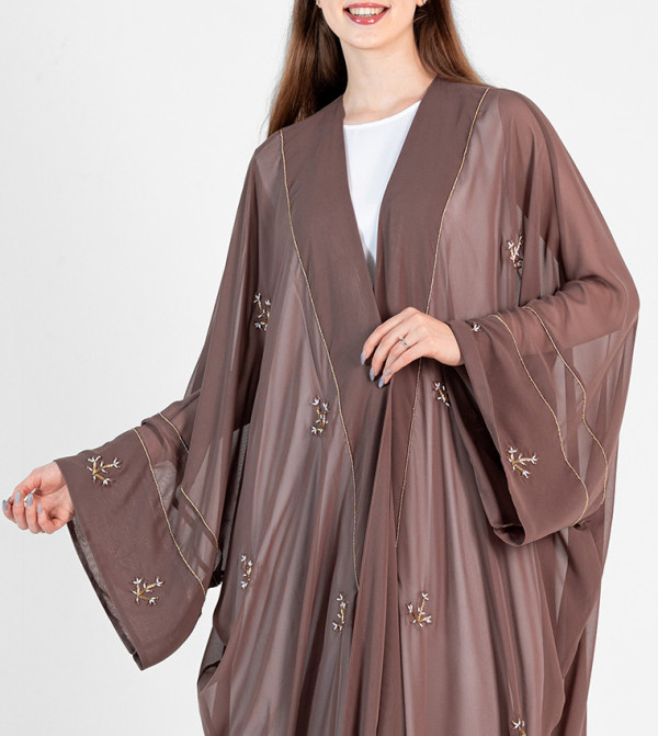 Rosette Abaya  - Brown Abaya