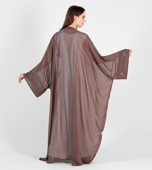 Rosette Abaya  - Brown Abaya