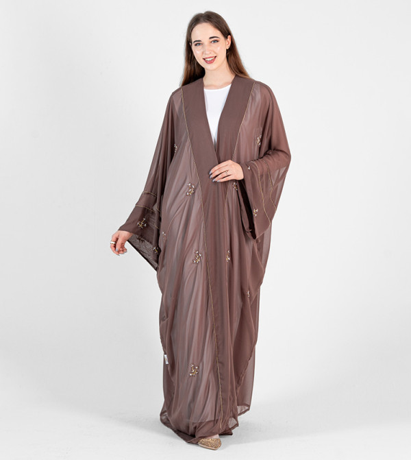 Rosette Abaya  - Brown Abaya