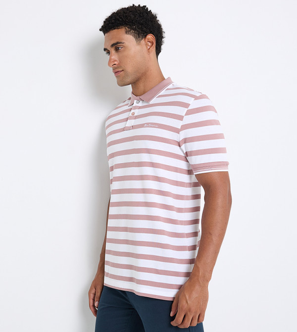 Ben Sherman  Clothing - Pink Polo T-shirts