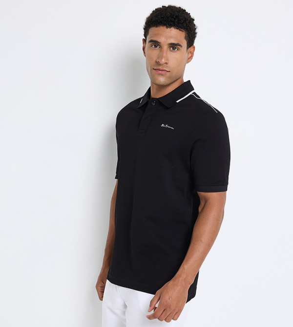 Ben Sherman  T-Shirts - Black Polo T-shirts