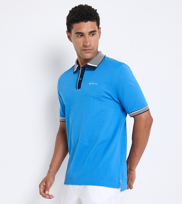 Ben Sherman  Clothing - Blue Polo T-shirts