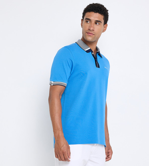 Ben Sherman  Clothing - Blue Polo T-shirts