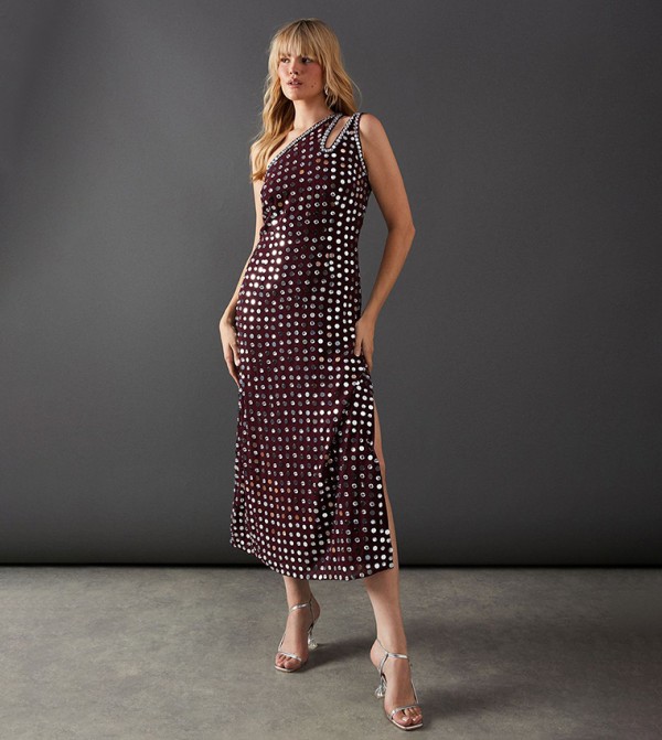 Warehouse Warehouse - Burgundy Midi Dresses