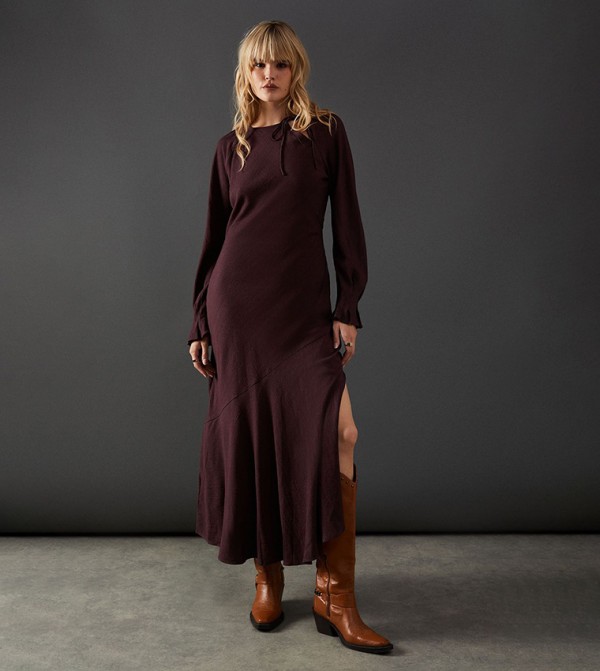 Warehouse  Dresses - Brown Maxi Dresses