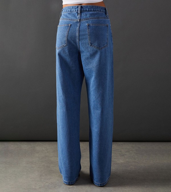 Warehouse Warehouse - Blue Wide Leg Jeans
