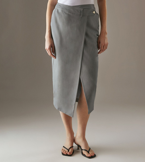 Warehouse - Outlet Warehouse - Outlet - Grey Midi Skirts