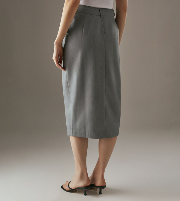 Warehouse - Outlet Warehouse - Outlet - Grey Midi Skirts