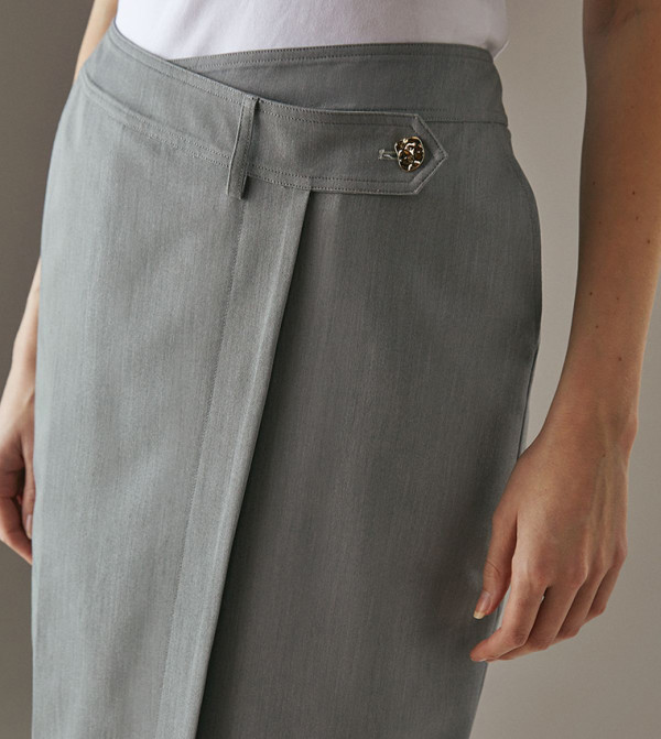 Warehouse - Outlet Warehouse - Outlet - Grey Midi Skirts