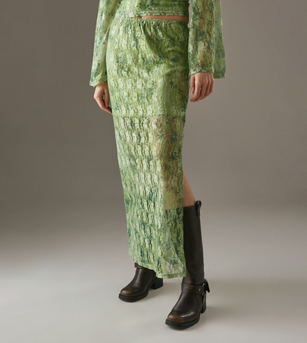 Warehouse  - Green Maxi Skirts