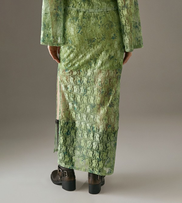 Warehouse  - Green Maxi Skirts