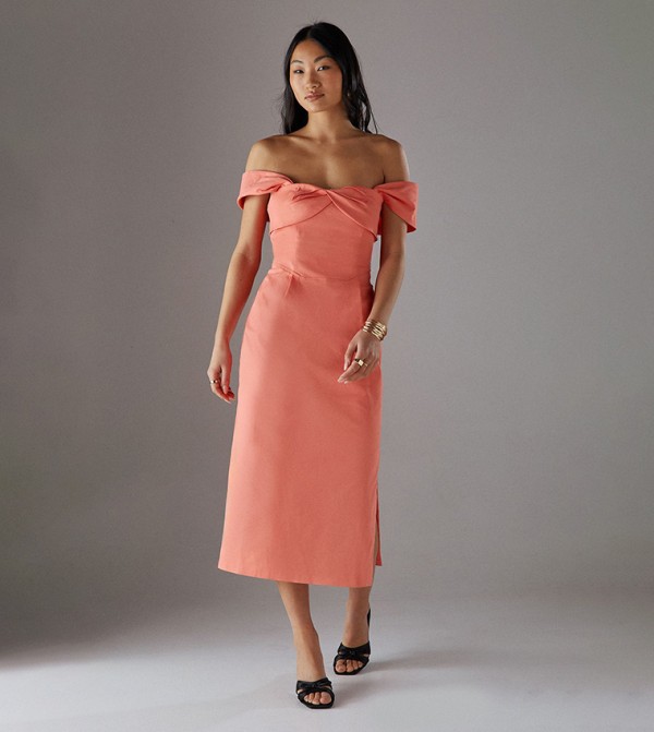 Warehouse Warehouse - Orange Midi Dresses