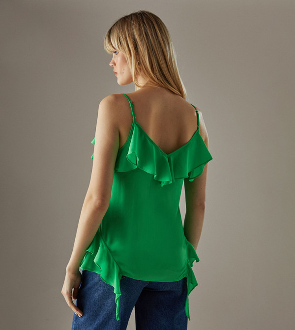 ويرهاوس romantic-styling - أخضر Sleeveless Tops