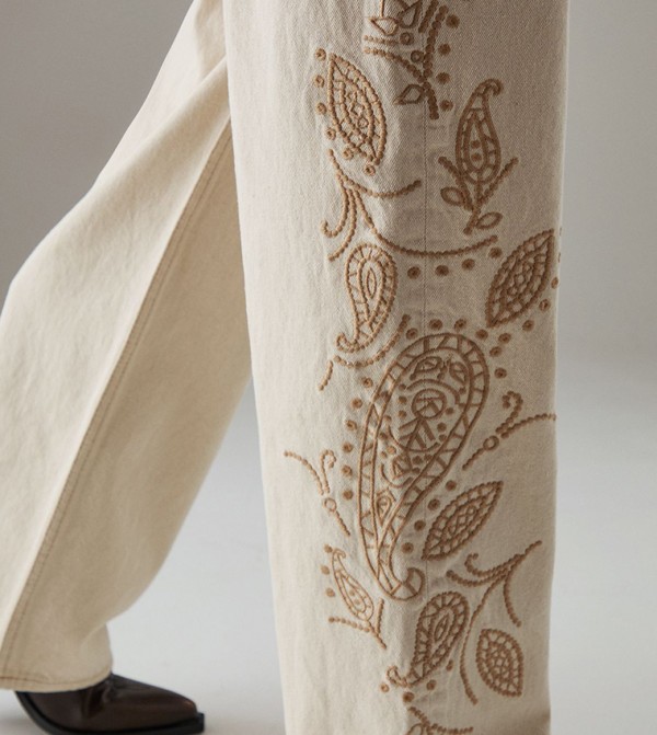 Warehouse Warehouse - Beige Straight Jeans