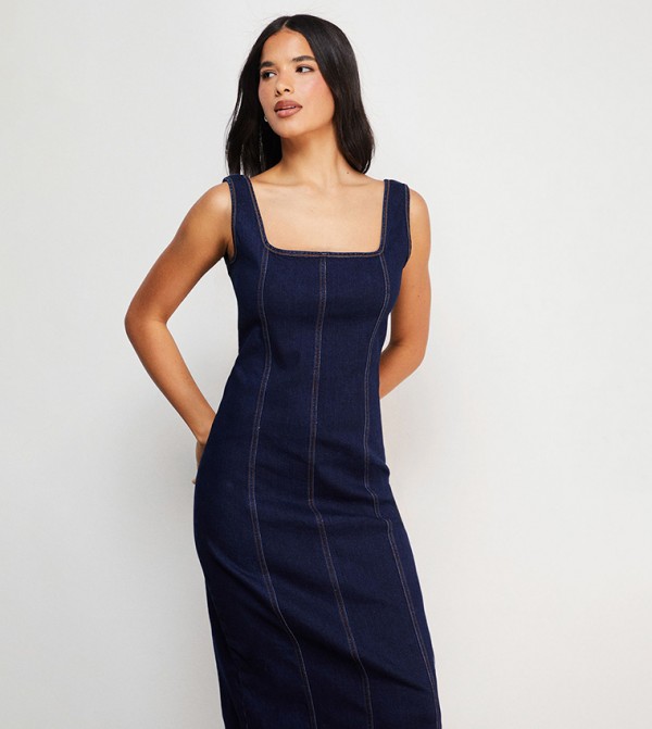 Warehouse Warehouse - Blue Midi Dresses
