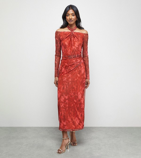 Warehouse Warehouse - Red Midi Dresses