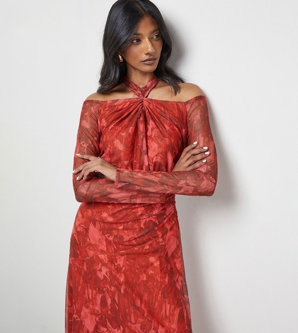 Warehouse Warehouse - Red Midi Dresses