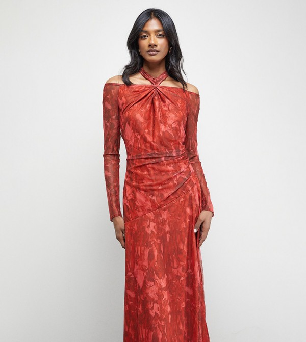 Warehouse Warehouse - Red Midi Dresses