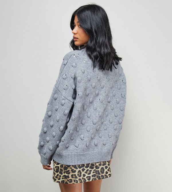 Warehouse  Sweaters - Grey V-neck Sweaters