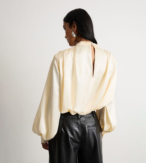 Warehouse  - Cream Cropped Tops