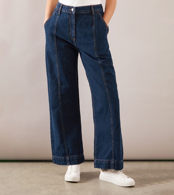 واليس  واليس - أزرق Wide Leg Jeans