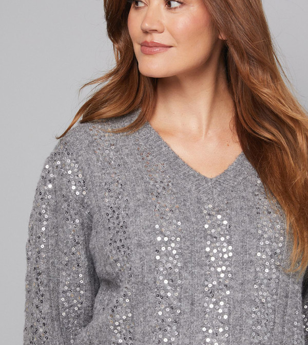 Wallis Wallis - Grey Round Neck Sweaters