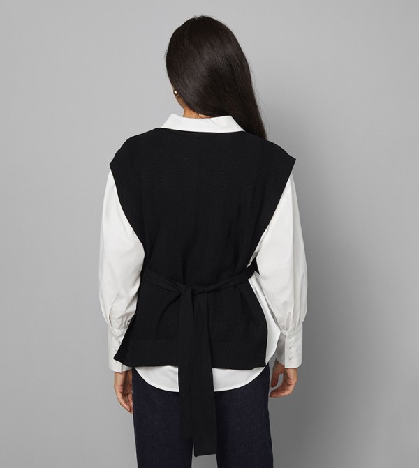 Wallis Wallis - Black Round Neck Sweaters