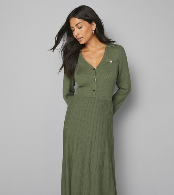 Wallis  Clothing - Olive Midi Dresses