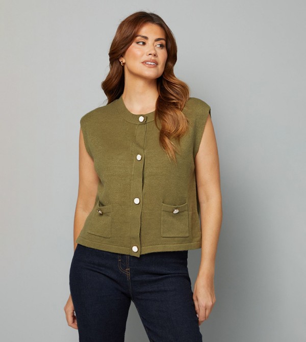 Wallis Wallis - Khaki Sleeveless Tops