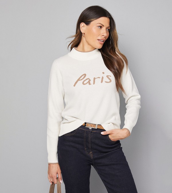 Wallis Wallis - White Turtle neck Sweaters