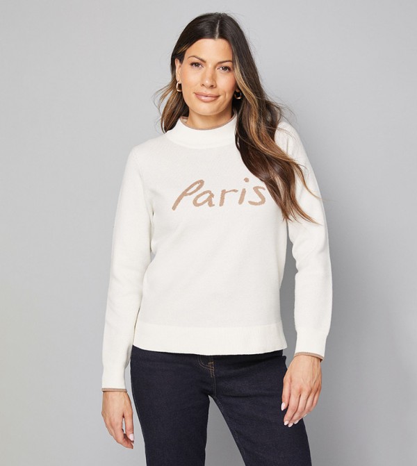 Wallis Wallis - White Turtle neck Sweaters