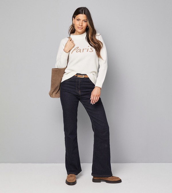 Wallis Wallis - White Turtle neck Sweaters